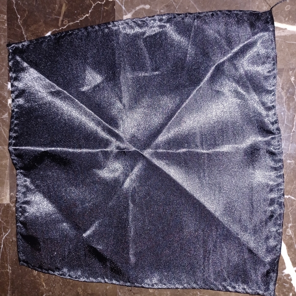 Black Silk Pocket Square Classy Fancy Wedding Prom - Picture 1 of 2